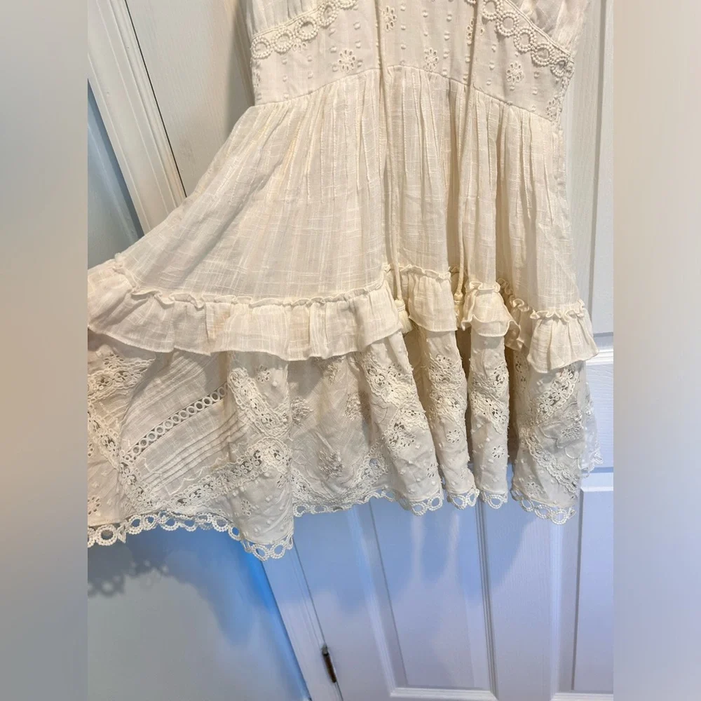 Hemant & Nandita Babydoll Lace Off White Cream Dress XS NWT - Picture 9 of 15